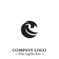 Elegant Black Wave Logo Symbol on a Clean White Background for Modern Minimalist Branding Design Art