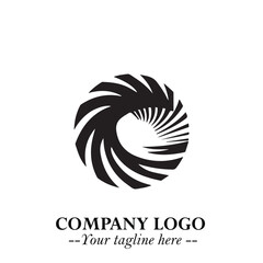 Elegant Black Wave Logo Symbol on a Clean White Background for Modern Minimalist Branding Design Art