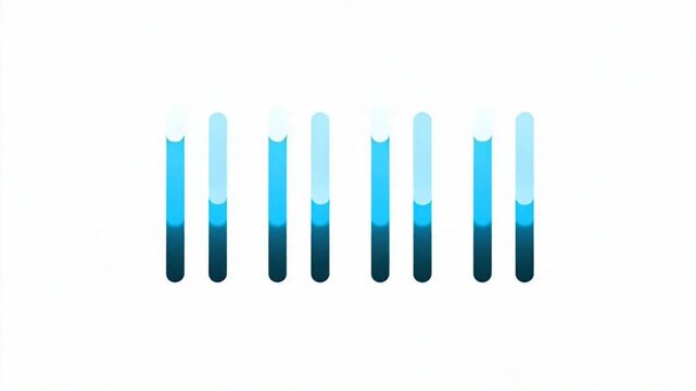 Test tubes filled with blue liquid gradient in a row on white background in video (199).mp4