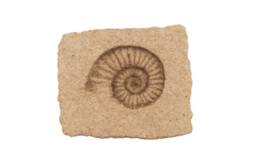 Ammonite fossil imprinted in ancient stone