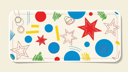 Vibrant Abstract Doodle Art with Stars and Circles.