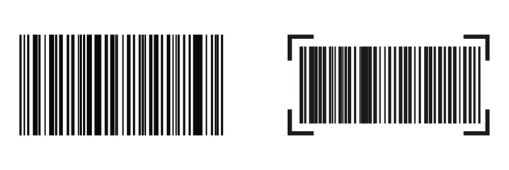 Bar code icon design vector template illustration. Scan barcode. Barcode icon. Flat style bar code vector on white background. Vector illustration. EPS 10.