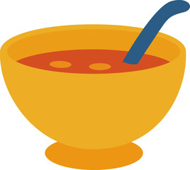 Bowl of Soup Illustration with Ladle