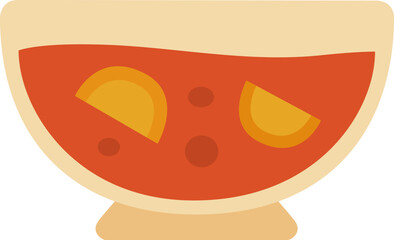 Punch Bowl Illustration with Orange Slices