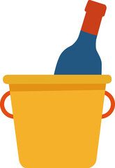 Wine Bottle in Ice Bucket Illustration