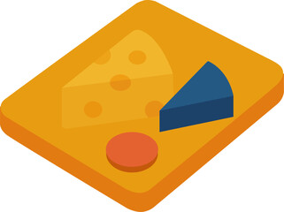 Cheese and Salami Flat Illustration