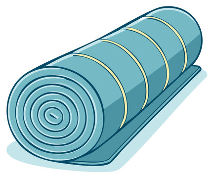 Rolled Up Yoga Mat for Exercise and Relaxation Illustration - Powered by Adobe