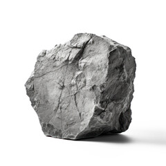 Obraz premium A large, irregularly shaped rock with a rough, uneven surface, set against a plain transparent background