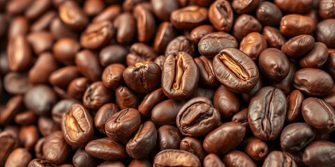 Close-up of raw cocoa beans, rich brown hues, textured surface,  cacao beans,  cocoa powder