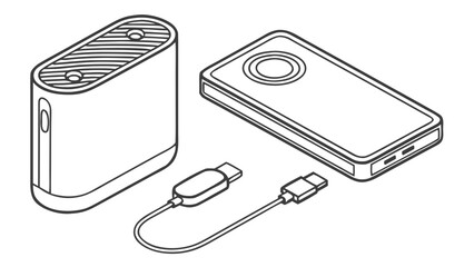 Modern outline vector pack of consumer electronics