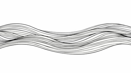 Abstract Wavy Lines Pattern on White Background.