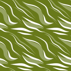 Seamless green and white abstract wave pattern background
