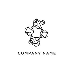 Fototapeta premium Abstract geometric molecular structure logo design.