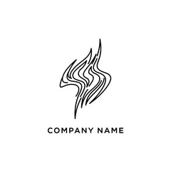 Obraz premium Abstract Line Art Logo Design - Fluid, Dynamic, and Modern Aesthetic.