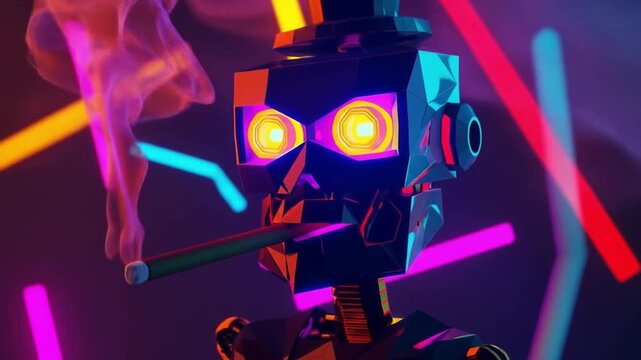 Cartoon Mafia robot geometric polygonal Videos