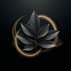 gold leaf on black background