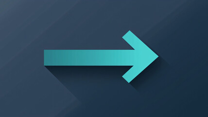 Modern Arrow Icon with Shadow Effect on Dark Blue Background