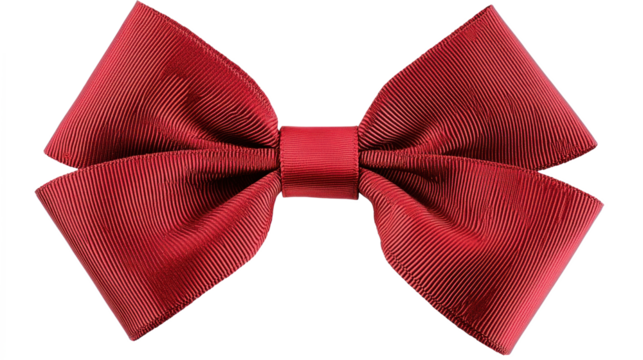 A red bow against a white background.