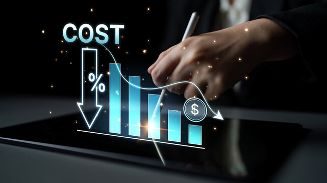 Cost reduction and cost saving through digital transformation, business cost optimization, operational cost reduction, financial saving, and resource efficiency strategies for business success. Spline