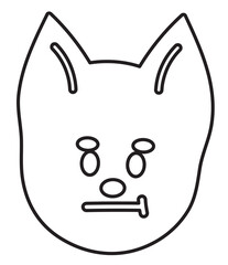 Corgi puppy resting face outline for dog cartoon, character, colouring book, sketch, comic, emoji, mood, emotion, emotion, feeling, pet shop, vet, animal, sticker, icon, dog face shape, patch, brooch