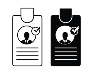 Identity Card icon set. Identity Card with a tick symbol. Vector illustration.