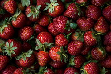 Delicious fresh strawberries ready for summer desserts and healthy snacks, vibrant red color perfect for food blogs and recipe websites now