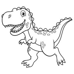 Cartoon tyrannosaurus rex line art