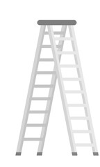 Simple White Folding Stepladder for Home Repair and Construction