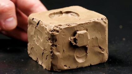 Clay Cube Creation - A Handcrafted Pottery Project Demonstration.