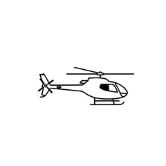 Helicopter illustration in simple line art style
