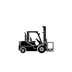 Warehouse forklift vehicle silhouette vector