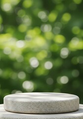 Serene Stone Podium: Spring's Gentle Embrace