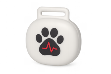 Pet health monitoring device with paw print and heartbeat