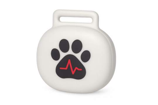 Pet health monitoring device with paw print and heartbeat