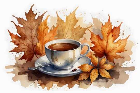 A hot cup of maple-flavored coffee or tea