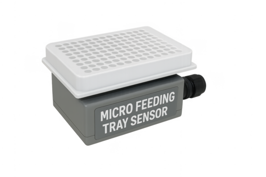 Micro feeding tray sensor for laboratory automation research