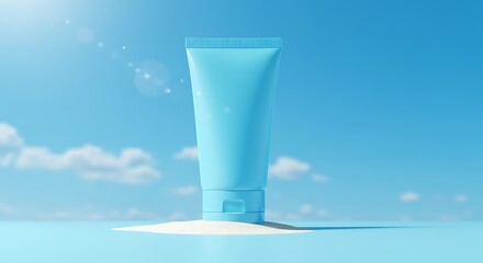 Sun-Kissed Serenity: 3D Render of a Light Blue Tube