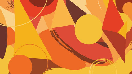 Warm Abstract Art: A captivating array of vibrant geometric shapes in warm, inviting hues creating a striking visual impression.