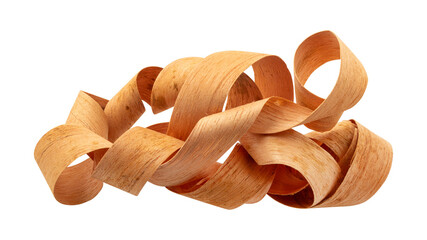 Abstract wood shavings sawdust isolated on transparent background