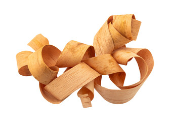 Abstract wood shavings sawdust isolated on transparent background