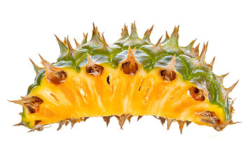 Fresh half pineapple showing vibrant yellow fruit and spiky green skin, a tropical delight for healthy eating, summer vibes, and culinary creativity