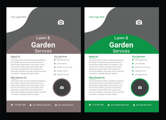 Lawn care social media post promotion template design Lawn garden care service flyer template design