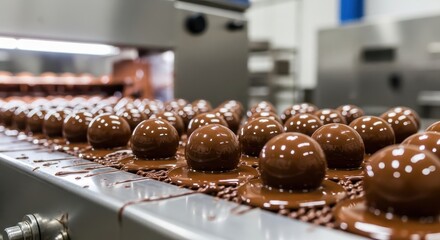 Chocolate Balls in Production A Manufacturing Process