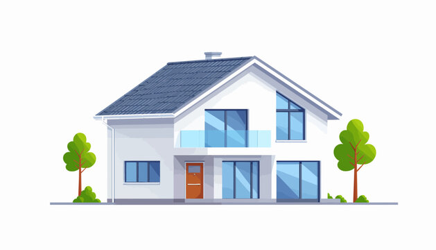 Stylish modern two story home with clean architectural design, perfect for real estate ads, home improvement projects, or neighborhood planning visuals