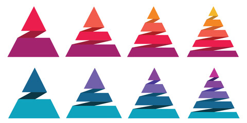 Triangular pyramid infographic vector icon set. Maslow layer diagram. Development level infographic. Business graph. Pyramid vector illustration