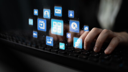 Concept of social media revolutionizes digital communication. This platform enables global connectivity, enhancing social media strategies for effective marketing and engagement. Entice