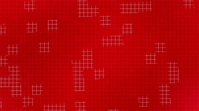Neon red background with glowing tech grid lines forming abstract geometric patterns ideal for digital themes festive events and modern design projects