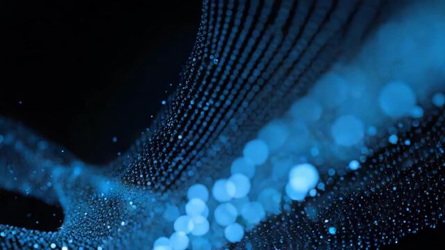 Digital Serenity: An ethereal abstract of flowing blue particles, evoking a sense of connection and the data flow. A visual symphony of connectivity and the digital realm.