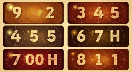 Vintage film countdown timer graphic with distressed look creating a retro vibe