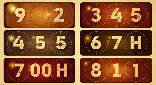 Vintage film countdown timer graphic with distressed look creating a retro vibe